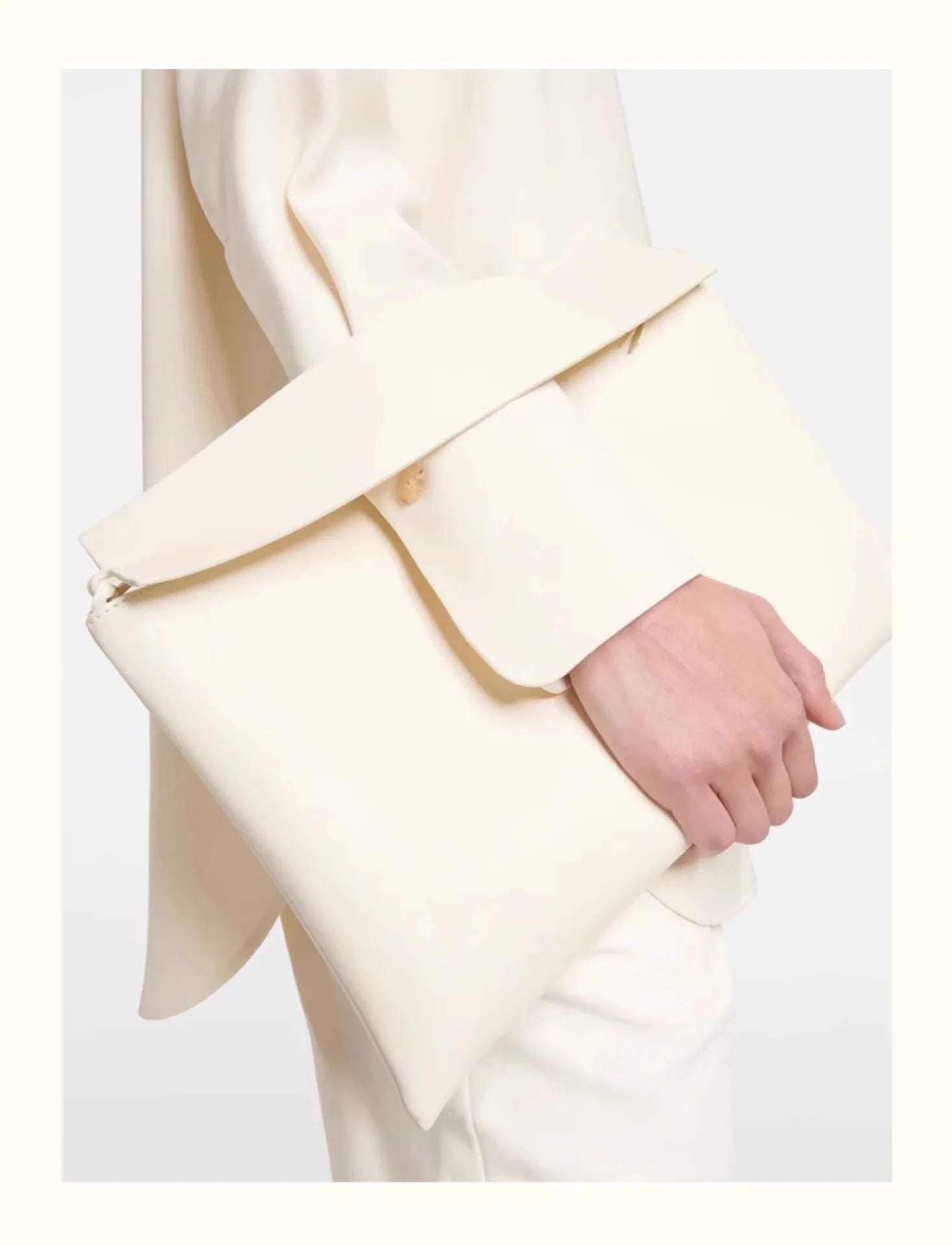 Envelope Bag Vintage Niche Wind Genuine Leather Wide Shoulder Strap Armpit Bag Hundred Sheepskin Shoulder Bag Clutch Bag