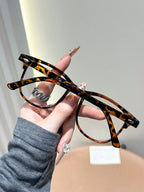 1PC/2PCS Fashion Pentos Plastic Frame Anti-Blue Light Clear Glasses For Daily Office Reading Life Eye Protection Accessories.