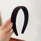 Autumn Winter Soft Velvet Cloth Sponge Padded Hairbands for Women Girls Casual Shopping Face Washing Dress Up Hair Accessories