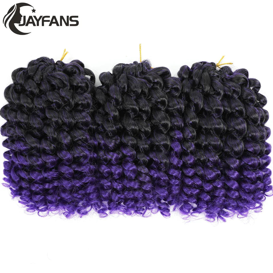 1- 5 Packs 8 inch Jumpy Wand Curl Jamaican Bounce Crochet Hair Natural Black Wand Curls Crochet Hair Short Curly Crochet Braids