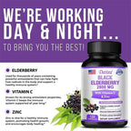 Black Elderberry 2800 Mg - with Vitamin C and Zinc, Immune System Support, Antioxidant Supplement, Skin Health Benefits