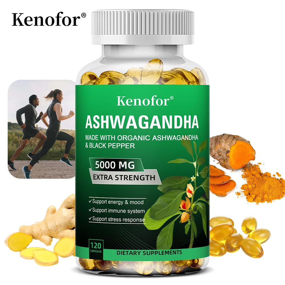 Ashwagandha Capsules - Boost Energy, Improve Mood, Relax The Body and Mind, Improve Sleep Quality, and Enhance Physical Strength