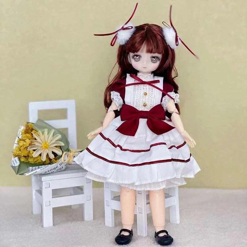 30cm Two-dimensional Doll Comic Face 1/6 Bjd Doll or Dress Up Clothes Children's Girl Birthday Gift Toys Kids Toys