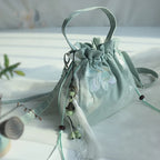 Chinese Style Women's Drawstring Bag Vintage Flower Embroidery Hanfu Handbag Street Fashion Girls Bucket Shape Shoulder Bag