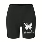 Casual Women Fitness Short Pantsbeautiful Dreamy Purple Butterfly Prints Leggings Short High Elastic Soft Thin Female Sportswear