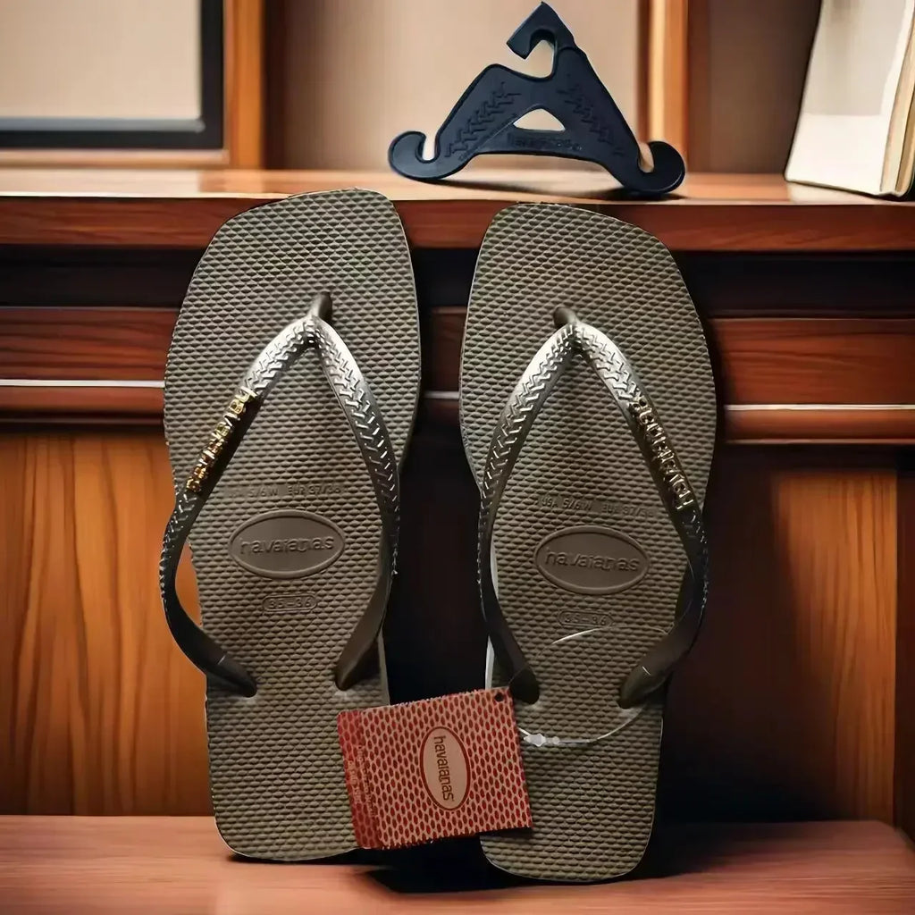 2025 Summer New Women's Square Toe Rubber Flip Flops Outdoor Beach Sandals Luxury Casual Slippers Size 35-42 Women's Shoes