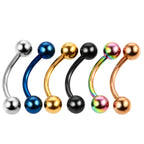 1PC 6/8/10mm Stainless Steel Banana Piercing Ring 3mm Ball Eyebrow Piercing Curved Barbell Ring Snug Daith Helix Rook Earring