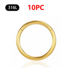 1/10Pc Stainless Steel Nose Ring CZ 16G Hinged Septum Clicker Segment Ear Tragus Cartilage Daith Lip Nose Body Piercing Jewelry