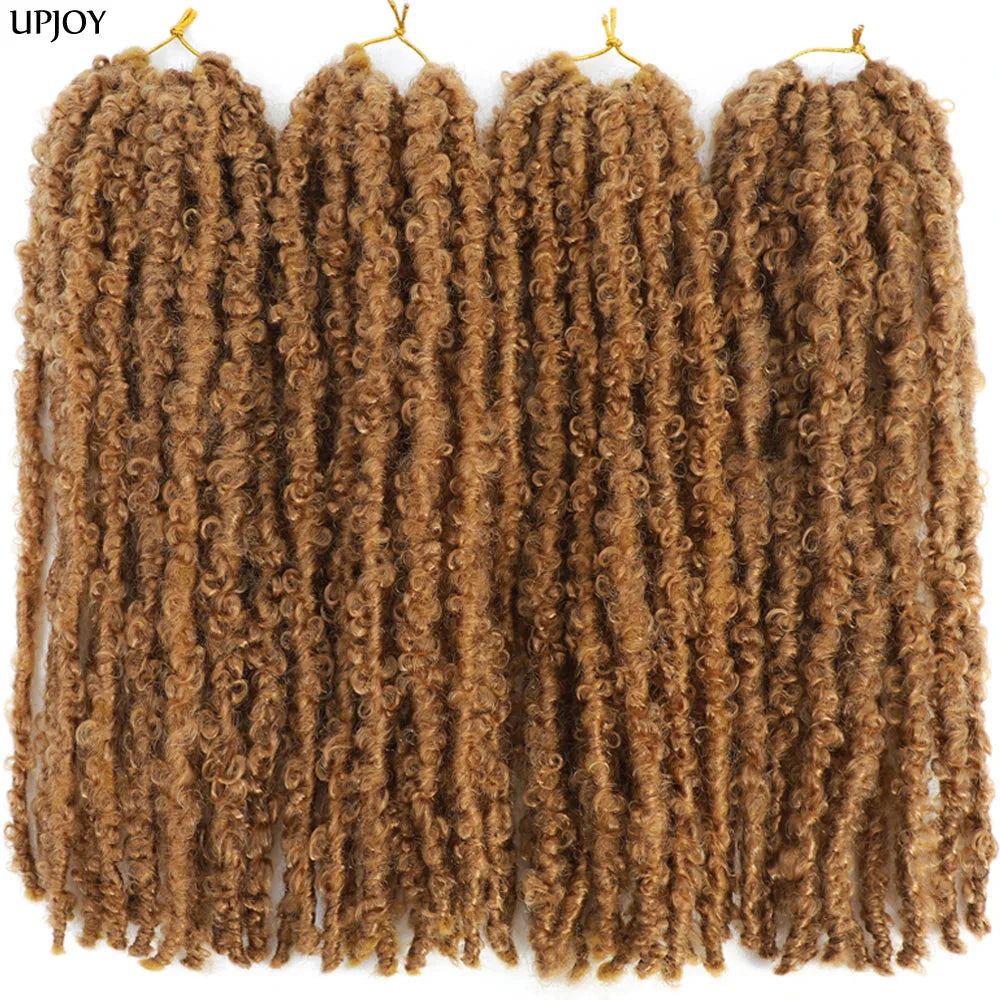 Butterfly Locs Crochet Hair 12 inch Handmade Butterfly Soft Locs Crochet Hair Extensions Synthetic Braiding Hair 12Strands/pack