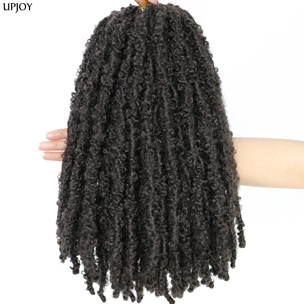 Butterfly Locs Crochet Hair 12 inch Handmade Butterfly Soft Locs Crochet Hair Extensions Synthetic Braiding Hair 12Strands/pack