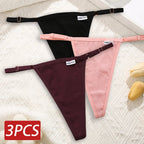 Cotton Sexy Thongs Adjustable Women's Panties Soft Panties Low Waist Seamless Thongs Woman Lingerie Tangas Mujer S-XL FINETOO