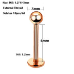 10Pcs/20Pcs/50Pcs G23 Titanium Labret Piercing Internal & External Design Lip Piercing Labret Stud Cartilage Helix Piercing