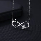 Custom Double Heart Two Names Infinity Necklaces For Women Stainless Steel Customized Necklace Pendant Personalized Jewelry Gift
