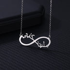 Custom Double Heart Two Names Infinity Necklaces For Women Stainless Steel Customized Necklace Pendant Personalized Jewelry Gift