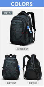 2025 new camouflage backpack for boys High capacity school bag for junior high school students Outdoor travel backpack for men