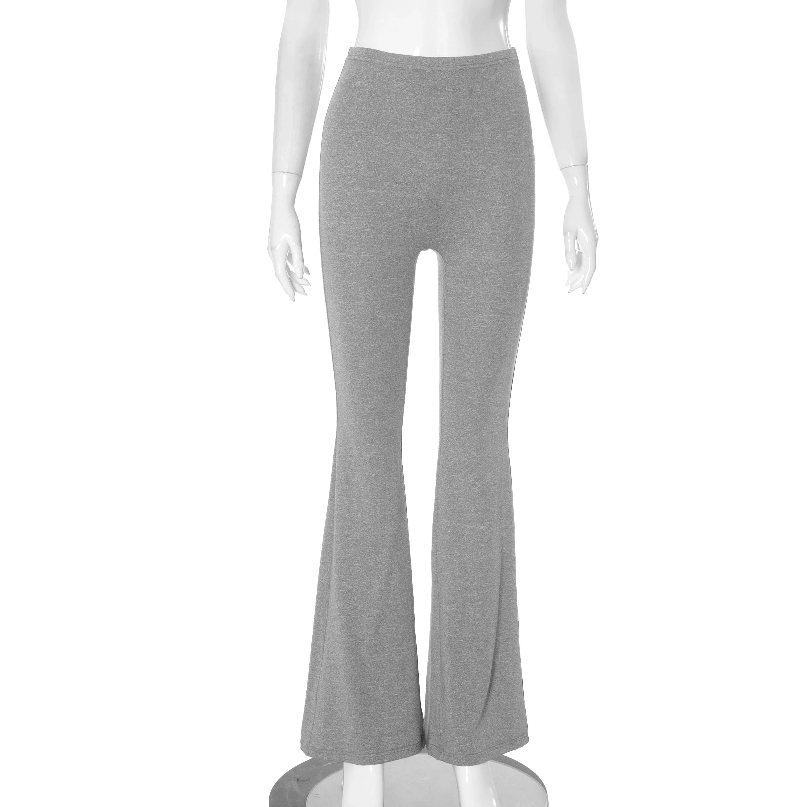 CUTENOVA Women's Slim Solid color Micro Flare Casual Pants basic Fashion Sexy Sports Jogging Trousers Chic Floor Length Bottoms