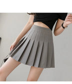 2024 Summer New High Waist Slimming Solid Color A-line Skirt Women's Fashion Sports Tennis Badminton Academy Style pleated skirt