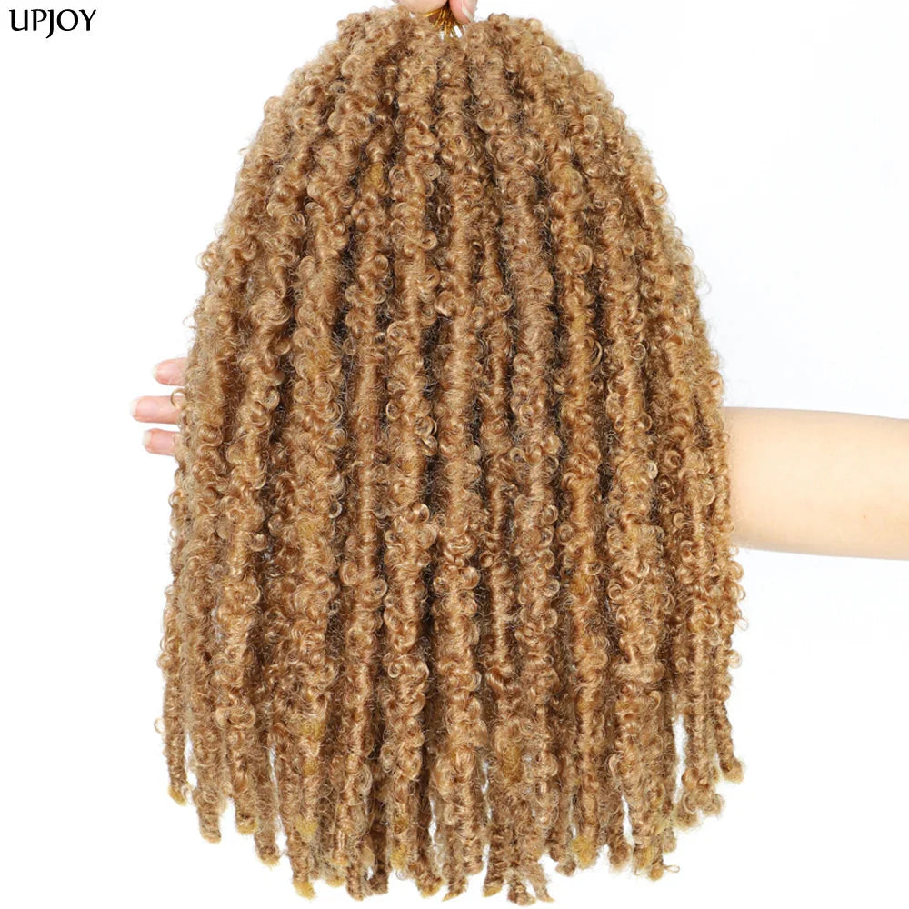 Butterfly Locs Crochet Hair 12 inch Handmade Butterfly Soft Locs Crochet Hair Extensions Synthetic Braiding Hair 12Strands/pack