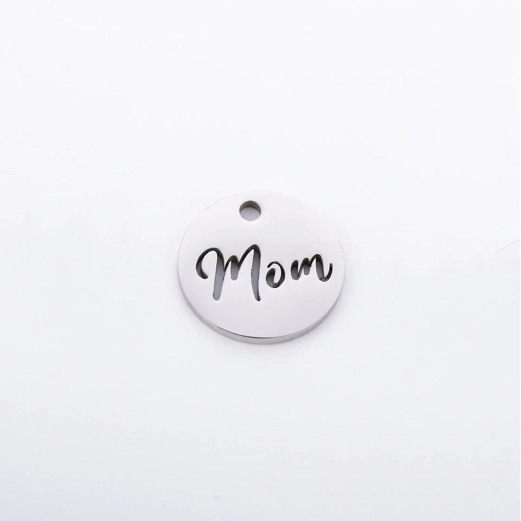 5pcs/Lot Making Mother's Day Unique Gift Pendants Stainless Steel Hollow Mom Letter Charms For Necklace Bracelet Accessories DIY