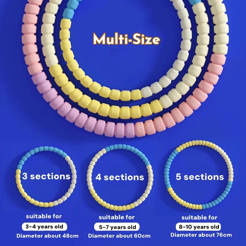 3/4/5/6 Tubes Portable Hula Circle Detachable Exercise Hoops for Children Body Building Sports Hoop Adult Waist Loss Weight Hoop
