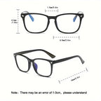 3pcs Lightweight PC Frames Minimalist Square Clear Lens Glasses - Blue Light Blocking, Full Frame, for Everyday & Casual Wear