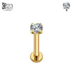 ASTM F136 Titanium 2/2.5/3/4mm CZ Labret Stud 16G Tragus Helix Cartilage Conch Flatback Earlobe Piercing Body Jewelry