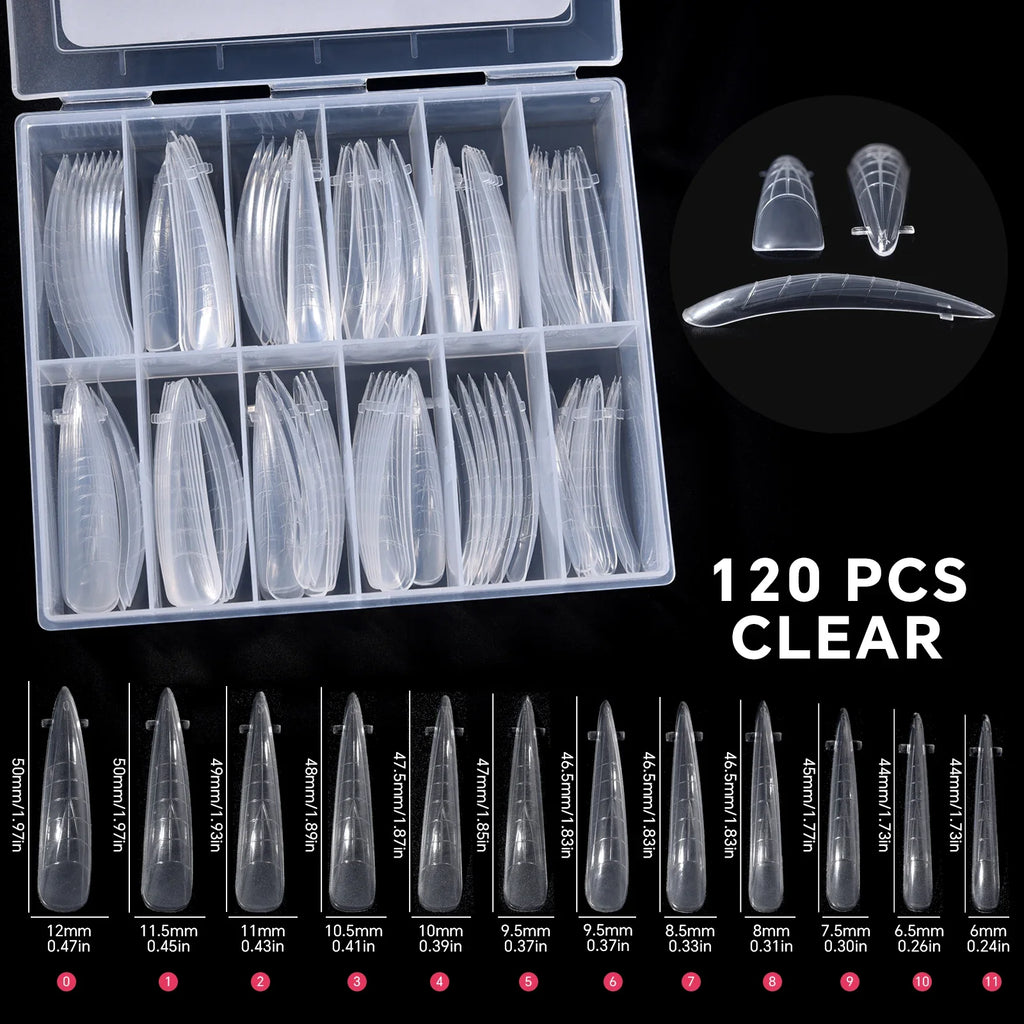 120Pcs Nail Forms For UV Gel Quick Building Extension Top Molds Dual Forms Acrylic Nail Art Tips Nails Accessories Tools