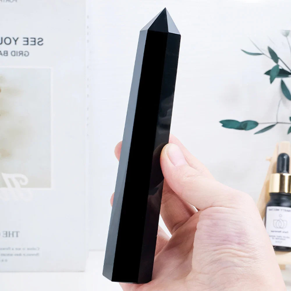 15cm Natural Amethyst Single Pointed Hexagonal Prism Crystal Wand Big Size Lapis Lazuili Tower Home Decoration Labradorite Craft