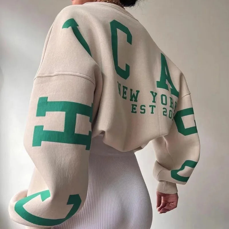 American Fashion Brand Harajuku Retro Letters Fashionable Loose Hoodie Women Street Hip-hop Punk Y2K Casual Oversized Sweatshirt
