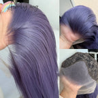 Ashely Light Purple Wig Special Grey-purple Lace Front Wigs 26inch long straight 13*4 Synthetic Lace Wigs for Cosplay Daily Use