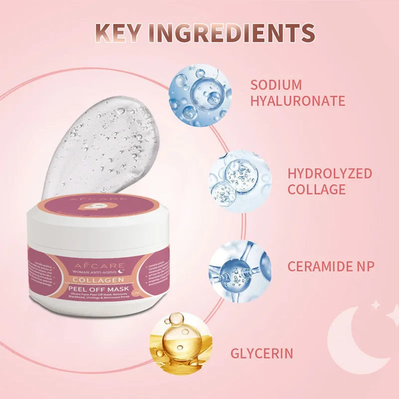 Anti Wrinkle Collagen Wrapping Peel Off Facial Mask Korean Collagen Wrapping Mask Tighten Face Lifting Moisturizing Care Mask