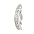 ASTM F136 Titanium PIERC Reverse Curved Clicker Navel Barbell Shiny CZ Sexy Belly Button Rings Bellybutton Sexy Piercing Jewelry