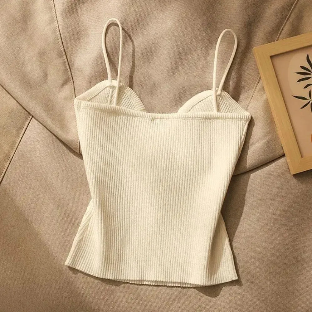 1 Piece Summer New Upscale Small Perfume Style Knitted Chest Halter Undershirt Undershirt inside the WOMEN'S External Wear Sleev