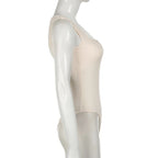 Darlingaga Casual Square Neck Fitness Summer Bodysuit Women Sleeveless Solid Basic One Piece Bodies Sporty Sexy Rompers Outfits