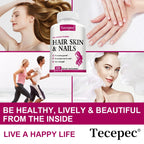 Hair Skin & Nails Vitamin Capsules - with Biotin and Collagen, Nutritional Supplement for Men and Women, Non-GMO, Gluten-Free