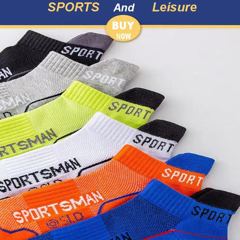 5 Pairs sport Socks High Quality  Men's Summer Man Short Socks Breathable Ankle Socks Cotton Black Thin Cut Run Men Socks