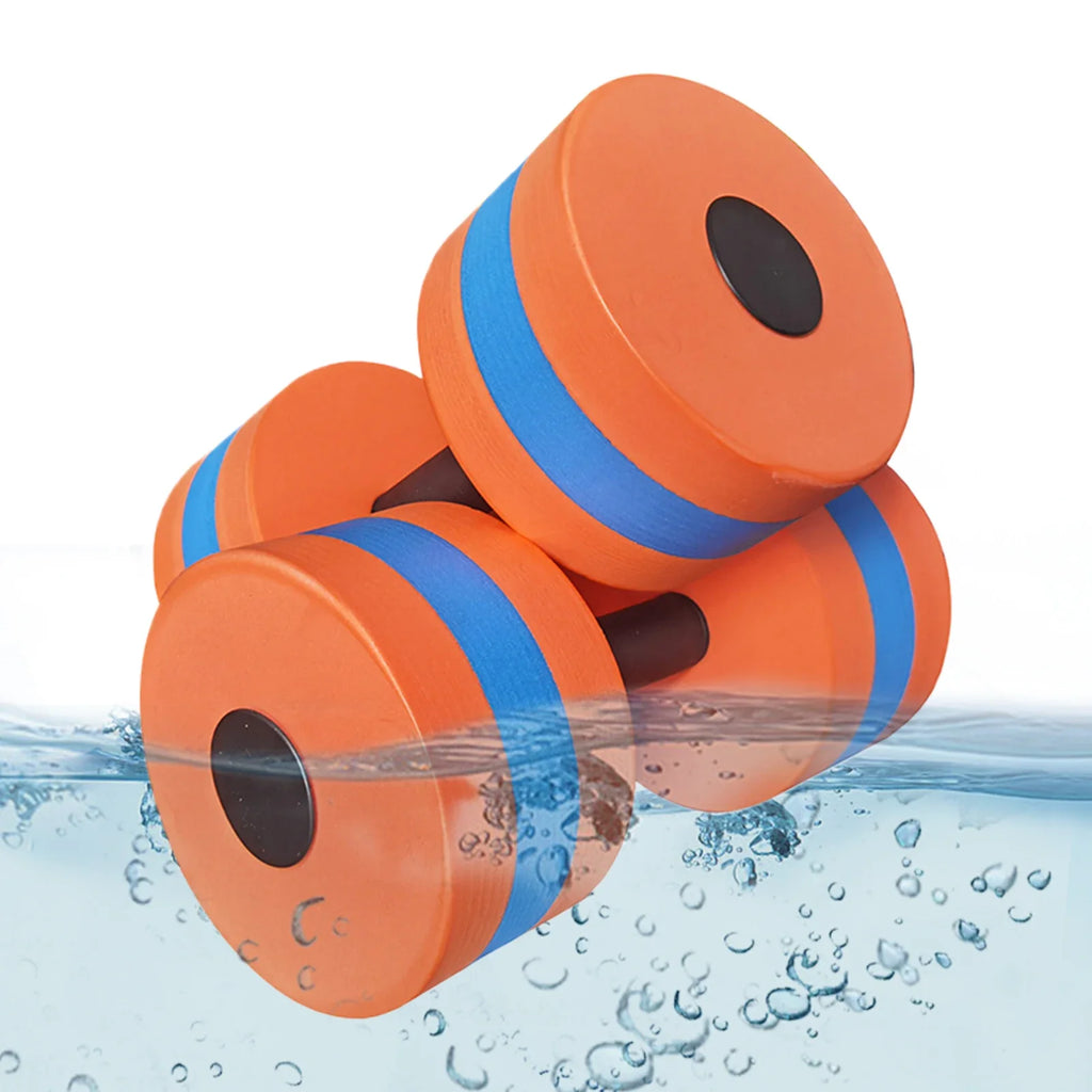 2pcs EVA Water Foam Floating Dumbbell Swimming Pool Water Weight Aerobics Automatic Float Aquatic Barbell Swim Fitness Dumbbell