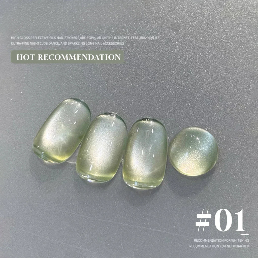 1-3pcs PSK 2025 New Whitening Purple Glass Beads Starry Crystal Nail Art Purple Glass Bead Cat Eye Gel Nail Polish Nail Supplies