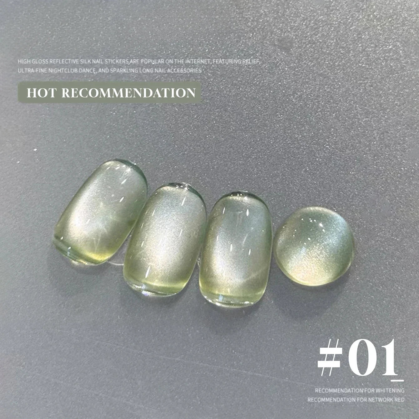 1-3pcs PSK 2025 New Whitening Purple Glass Beads Starry Crystal Nail Art Purple Glass Bead Cat Eye Gel Nail Polish Nail Supplies