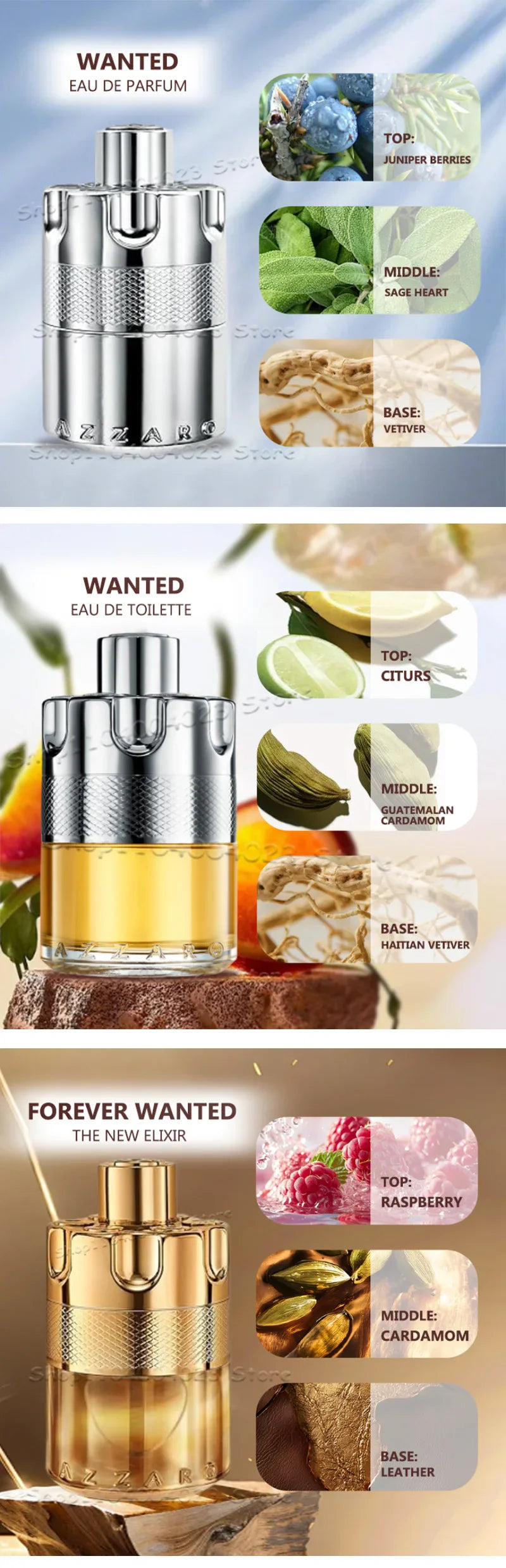 100ML Azzaro The Most Wanted Parfum Intense Mens Cologne High Quality Luxury Perfumes For Men Attract Women Hypnosis Perfume