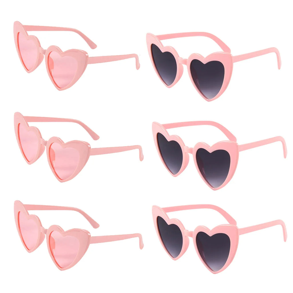 6pcs Bachelorette Party Sunglasses Wedding Bridal Shower Decoration Pink White Heart Glasses Bridesmaid Gifts Hen Party Supplies