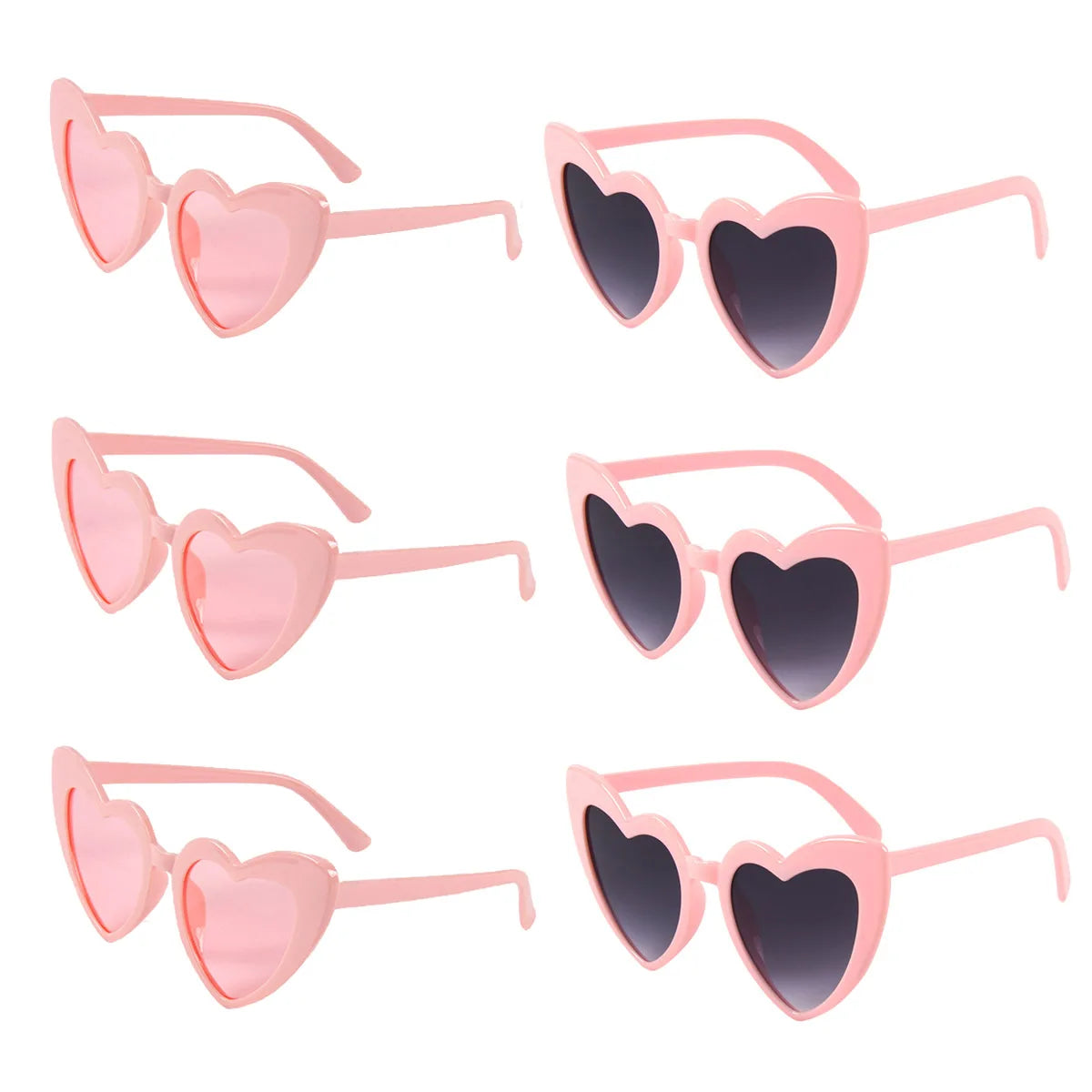 6pcs Bachelorette Party Sunglasses Wedding Bridal Shower Decoration Pink White Heart Glasses Bridesmaid Gifts Hen Party Supplies