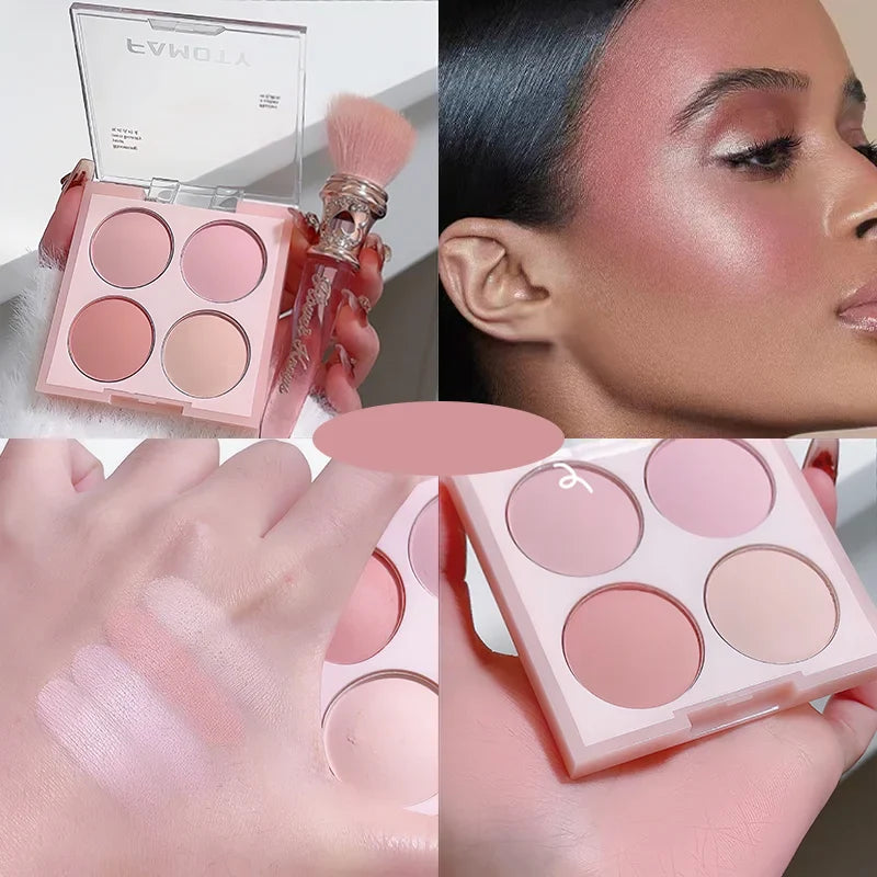 4 Colors Blush Powder Face Makeup  Sweet Warm Colors Matte Cheek Powder Facial Beauty Cosmetic Makeup Blush