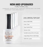 AWStorG15ml 2 IN 1 Crystal Top Coat Transparent Soak Off UV LED Nails Art Manicure Gel Nail Polish Varnishes Primer Function Gel