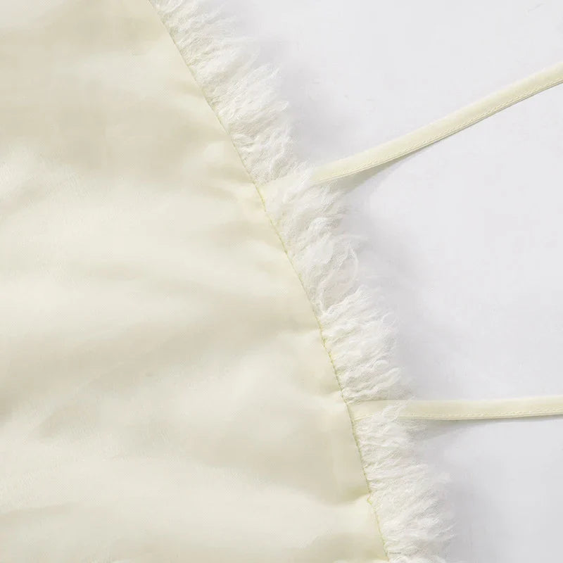 BKLD Sexy Temperament Fluffy Tops For Women High Street Y2K Nightclub Outfits Faux Fur Backless Lacing Solid 2025 Vest Waistcoat