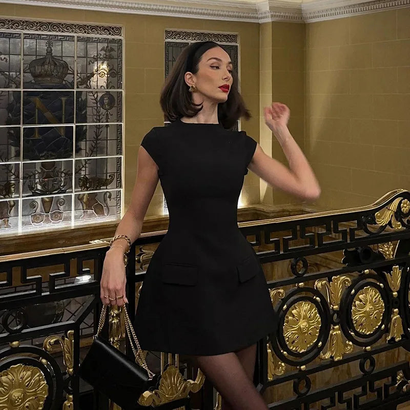 ALTGOTH Emo fashion sexy Mini Dress Women Streetwear Maxi Casual Elegant Party Basic Dresses 2024 New Alt Solid Casual Clubwear