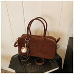 2025 new high-end luxury designer Boston handbag female niche retro fashion all-match pillow bag shoulder messenger bag trend