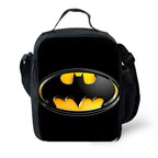 Child Superhero Batmans School Backpack with Lunch Bags ,Pencil Bags ,School Bags for Boys Girls Best Gift