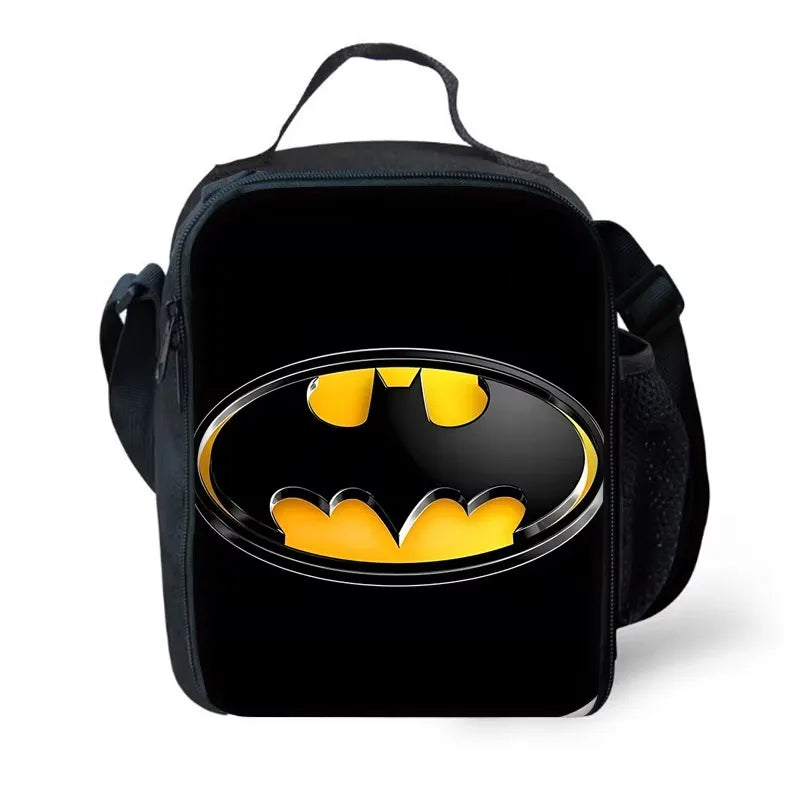 Child Superhero Batmans School Backpack with Lunch Bags ,Pencil Bags ,School Bags for Boys Girls Best Gift