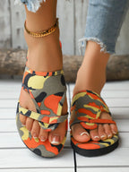 2025 Summer Women Slippers Platform Sandals Fashion Open Toe Shoes Slip on Colorful Beach Shoe Ethnic Style Lightweight Slippers